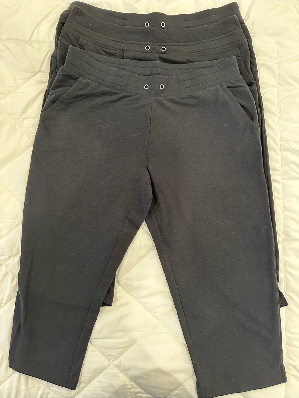 Three Pairs of Eddie Bauer Black Pull-On Capri Pants